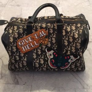 Custom Vintage Navy Dior Boston Bag